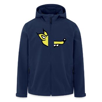 Dog Face Small Happy Puppy Pet - Men’s Recycled Softshell Jacket by Stanley/Stella - navy - Front - AI Model Male 185 light (185cm)