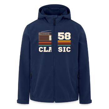 Anniversary 1958 retro classic - Men’s Recycled Softshell Jacket by Stanley/Stella - navy - Front - AI Model Male 185 light (185cm)