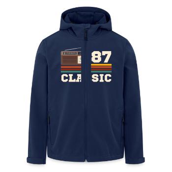 Anniversary 1987 retro classic - Men’s Recycled Softshell Jacket by Stanley/Stella - navy - Front - AI Model Male 185 light (185cm)