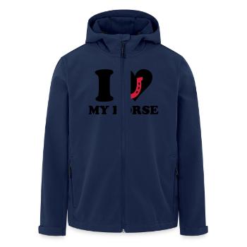 I love my horse - Ich liebe mein Pferd - Recycelte Männer Softshell-Jacke von Stanley/Stella - Navy - Vorne - AI Model Male 185 light (185cm)