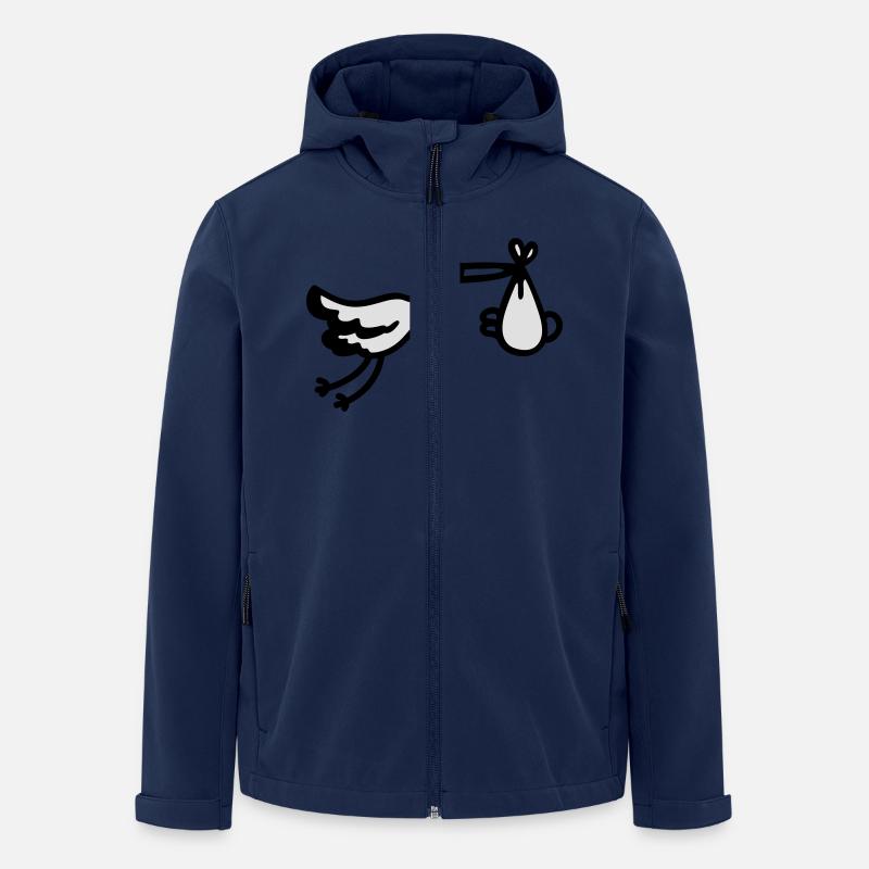 Storch + Baby - Recycelte Männer Softshell-Jacke von Stanley/Stella - Navy