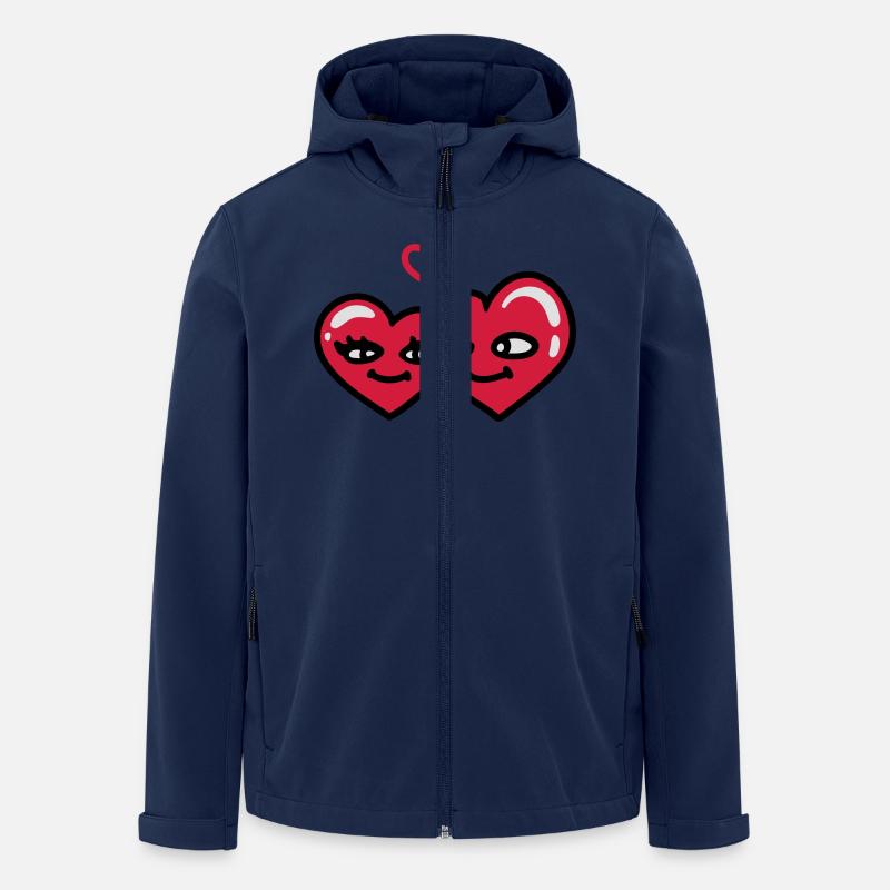 verliebte Herzen - Recycelte Männer Softshell-Jacke von Stanley/Stella - Navy