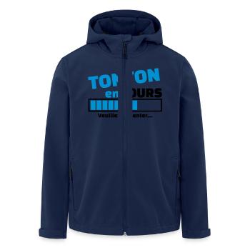 tonton en cours - Veste softshell homme en polyester recyclé Stanley/Stella - marine - Devant - AI Model Male 185 light (185cm)