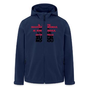 super nounou la seule - Veste softshell homme en polyester recyclé Stanley/Stella - marine - Devant - AI Model Male 185 light (185cm)