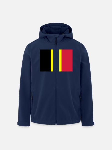 Drapeau Belge - Belgische vlag - Veste softshell homme en polyester recyclé Stanley/Stella - marine