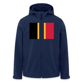 Drapeau Belge - Belgische vlag - Veste softshell homme en polyester recyclé Stanley/Stella - marine - Devant - AI Model Male 185 light (185cm)