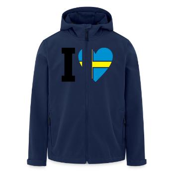 schweden_ilove_50 - Men’s Recycled Softshell Jacket by Stanley/Stella - navy - Front - AI Model Male 185 light (185cm)