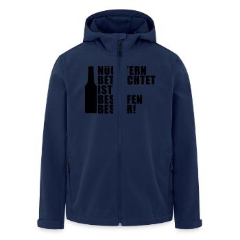 Nüchtern betrachtet ist es besoffen besser! party - Recycelte Männer Softshell-Jacke von Stanley/Stella - Navy - Vorne - AI Model Male 185 light (185cm)