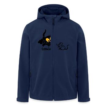 Chaton à la lecture - Veste softshell homme en polyester recyclé Stanley/Stella - marine - Devant - AI Model Male 185 light (185cm)