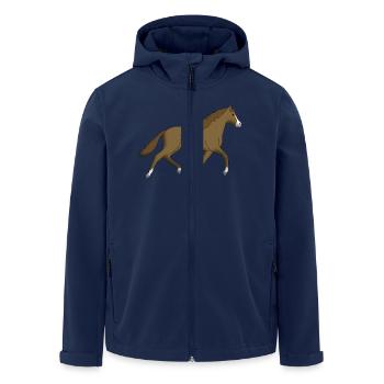 horse brown - Men’s Recycled Softshell Jacket by Stanley/Stella - navy - Front - AI Model Male 185 light (185cm)