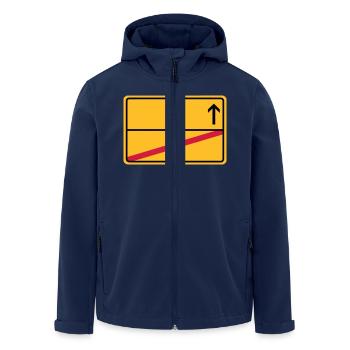Ortsschild Ende - Pfeil blanko - Recycelte Männer Softshell-Jacke von Stanley/Stella - Navy - Vorne - AI Model Male 185 light (185cm)