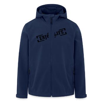 enjoy life - Men’s Recycled Softshell Jacket by Stanley/Stella - navy - Front - AI Model Male 185 light (185cm)