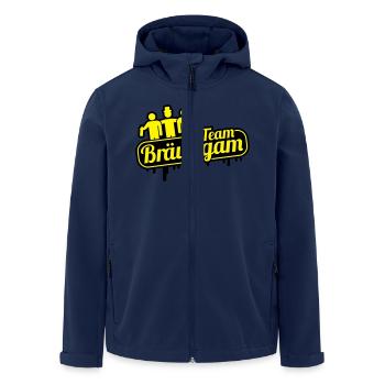 team_braeutigam_ya2 - Men’s Recycled Softshell Jacket by Stanley/Stella - navy - Front - AI Model Male 185 light (185cm)