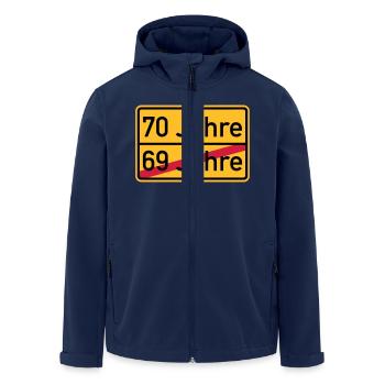 70. Geburtstag - Recycelte Männer Softshell-Jacke von Stanley/Stella - Navy - Vorne - AI Model Male 185 light (185cm)