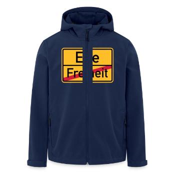 Ehe - Recycelte Männer Softshell-Jacke von Stanley/Stella - Navy - Vorne - AI Model Male 185 light (185cm)