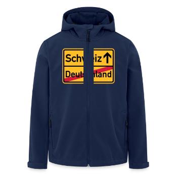 Schweiz - Recycelte Männer Softshell-Jacke von Stanley/Stella - Navy - Vorne - AI Model Male 185 light (185cm)