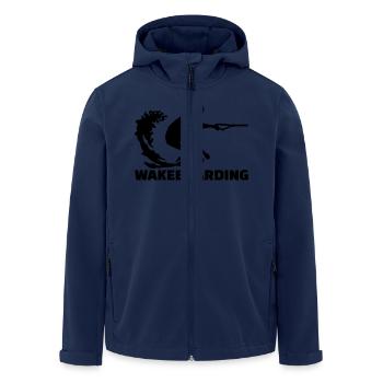 Wakeboarding - Men’s Recycled Softshell Jacket by Stanley/Stella - navy - Front - AI Model Male 185 light (185cm)