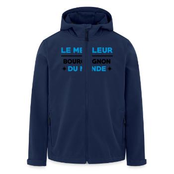 Bourgogne / Bourguignon / Bourguignonne / Région - Veste softshell homme en polyester recyclé Stanley/Stella - marine - Devant - AI Model Male 185 light (185cm)