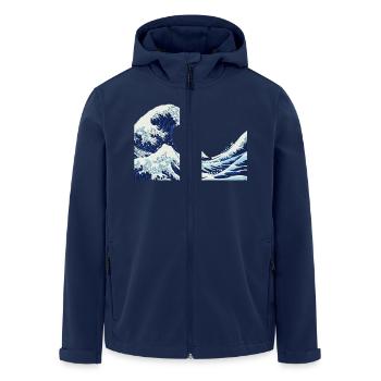 große Welle - big Wave - Recycelte Männer Softshell-Jacke von Stanley/Stella - Navy - Vorne - AI Model Male 185 light (185cm)
