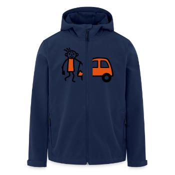 Strichmännchen Autowäsche - V2 - Recycelte Männer Softshell-Jacke von Stanley/Stella - Navy - Vorne - AI Model Male 185 light (185cm)