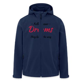 Follow your dreams! They know the way - Men’s Recycled Softshell Jacket by Stanley/Stella - navy - Front - AI Model Male 185 light (185cm)