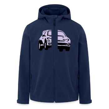 Rallye, Rallyeauto, Rennauto - Recycelte Männer Softshell-Jacke von Stanley/Stella - Navy - Vorne - AI Model Male 185 light (185cm)