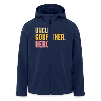 Uncle Godfather hero Uncle Godfather hero family - Men’s Recycled Softshell Jacket by Stanley/Stella - navy - Front - AI Model Male 185 light (185cm)