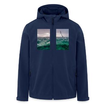 Waterdrop - Men’s Recycled Softshell Jacket by Stanley/Stella - navy - Front - AI Model Male 185 light (185cm)