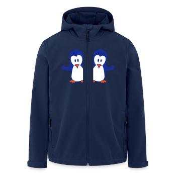 Beste Pinguine Freunde Paar Zwei Party Vögel Team - Recycelte Männer Softshell-Jacke von Stanley/Stella - Navy - Vorne - AI Model Male 185 light (185cm)