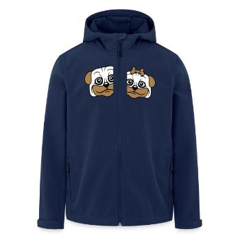 2 Hunde Mops Mann Frau Pärchen Zwei Verliebt Liebe - Recycelte Männer Softshell-Jacke von Stanley/Stella - Navy - Vorne - AI Model Male 185 light (185cm)