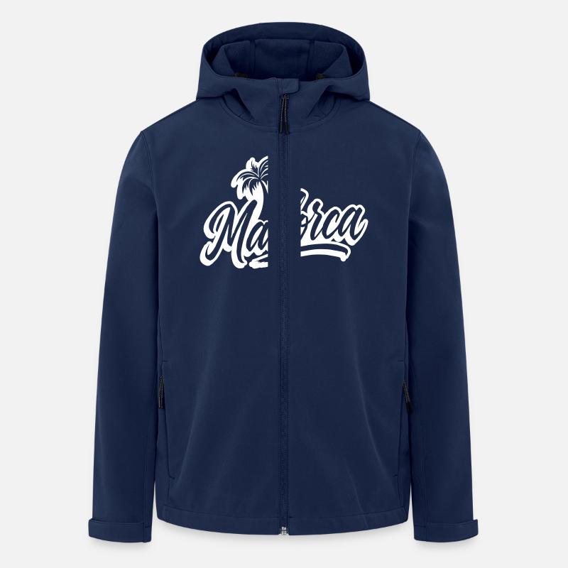 Mallorca Palm Trees - Men’s Recycled Softshell Jacket by Stanley/Stella - navy