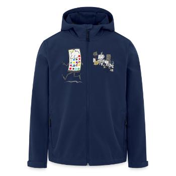 Neuzeit - Recycelte Männer Softshell-Jacke von Stanley/Stella - Navy - Vorne - AI Model Male 185 light (185cm)