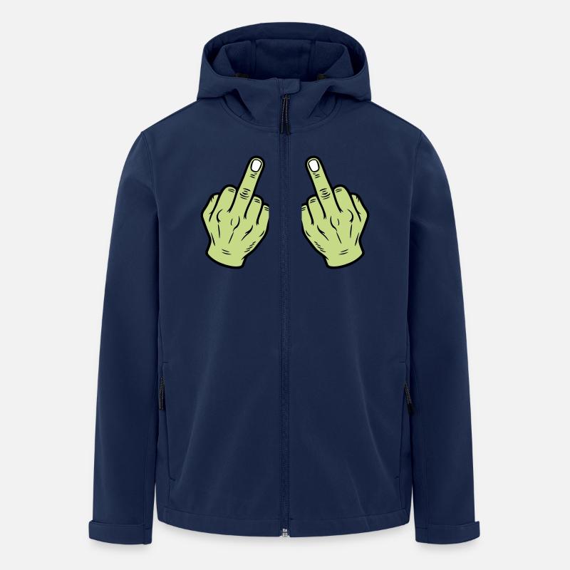 Mittelfinger Hand Frech - Recycelte Männer Softshell-Jacke von Stanley/Stella - Navy