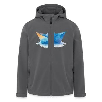 papierboot aquarell - Recycelte Männer Softshell-Jacke von Stanley/Stella - Anthrazit - Vorne - AI Model Male 185 light (185cm)