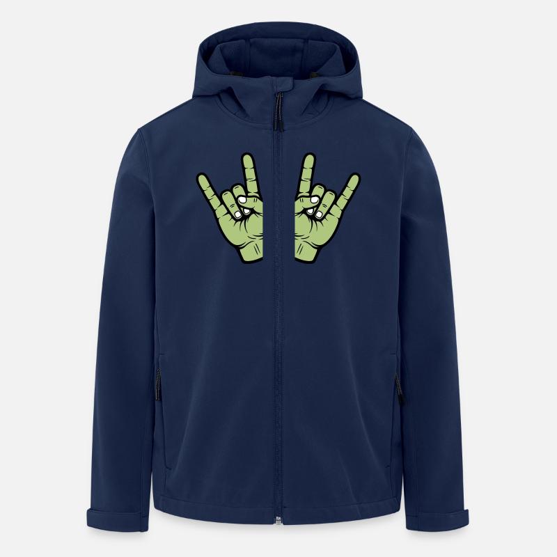 Party Hand Rock Zeichen - Recycelte Männer Softshell-Jacke von Stanley/Stella - Navy