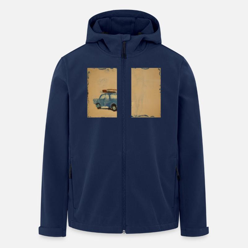 Auto im Schnee mit Gepäck - Recycelte Männer Softshell-Jacke von Stanley/Stella - Navy