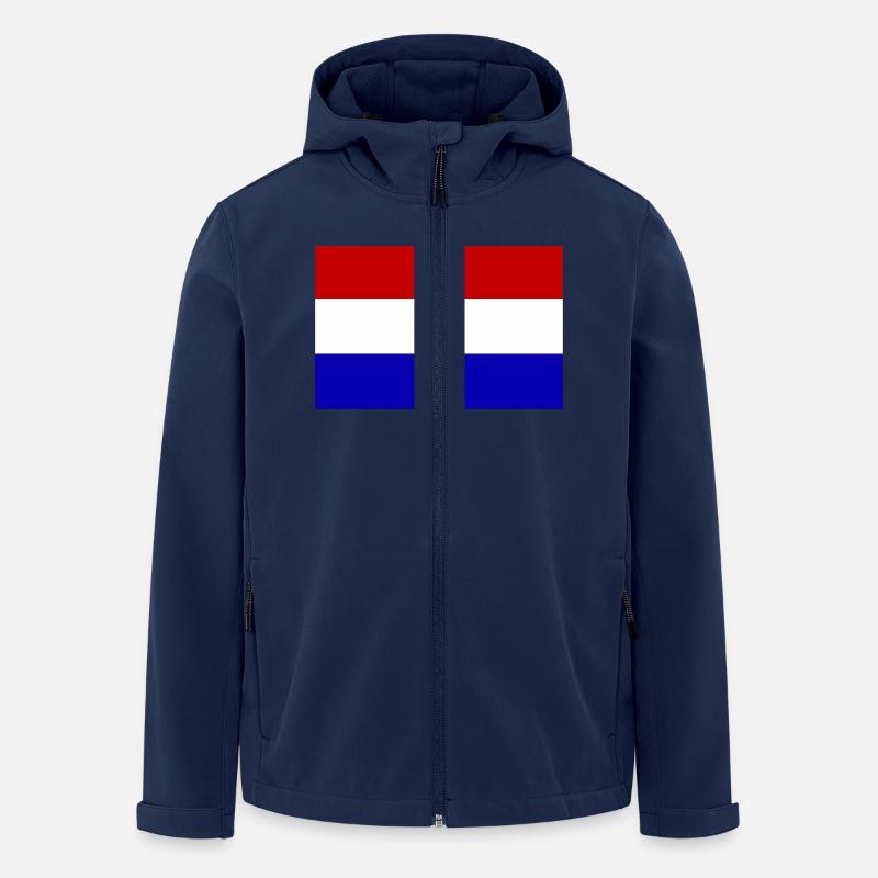 Pays-Bas, Pays-Bas, Pays-Bas, drapeau, drapeau - Veste softshell homme en polyester recyclé Stanley/Stella - marine