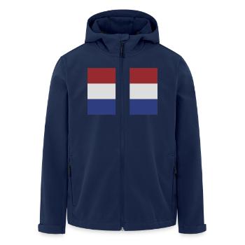 niederlande - Men’s Recycled Softshell Jacket by Stanley/Stella - navy - Front - AI Model Male 185 light (185cm)
