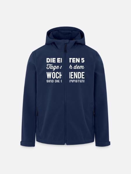 die ersten 5 tage nach dem wochenende sind die - Recycelte Männer Softshell-Jacke von Stanley/Stella - Navy