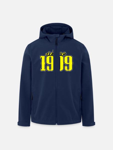 since 1909 (yellow) - Men’s Recycled Softshell Jacket by Stanley/Stella - navy