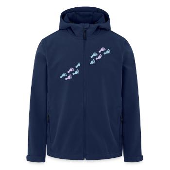 footprints - Men’s Recycled Softshell Jacket by Stanley/Stella - navy - Front - AI Model Male 185 light (185cm)