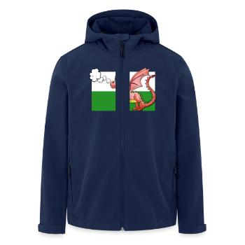 Puffing Welsh Dragon - Gregory - Men’s Recycled Softshell Jacket by Stanley/Stella - navy - Front - AI Model Male 185 light (185cm)