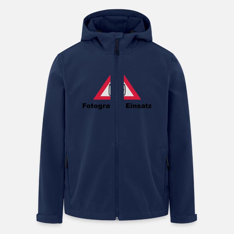 Fotograf im Einsatz - Recycelte Männer Softshell-Jacke von Stanley/Stella - Navy