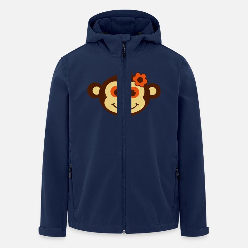 Affe Kaffee Girl 2 - Recycelte Männer Softshell-Jacke von Stanley/Stella - Navy