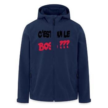 C'est qui le boss ? - Veste softshell homme en polyester recyclé Stanley/Stella - marine - Devant - AI Model Male 185 light (185cm)