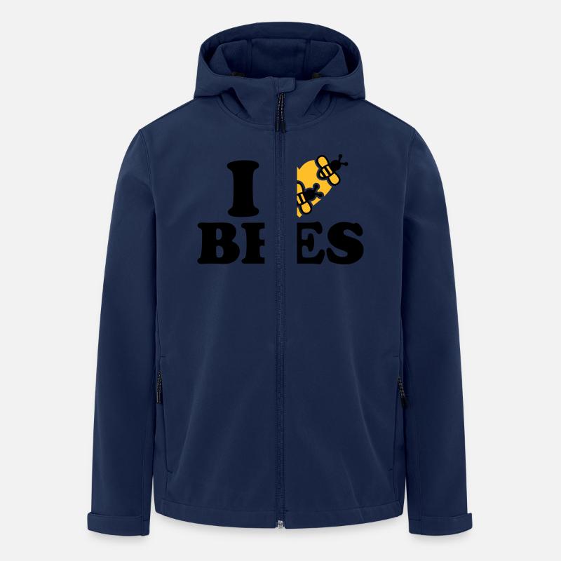 I love Bees - Men’s Recycled Softshell Jacket by Stanley/Stella - navy