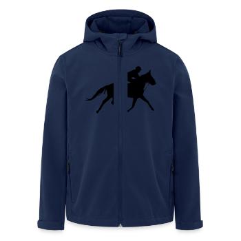 Horses, horse, riding, pony, cowboy, trot, Gallop - Men’s Recycled Softshell Jacket by Stanley/Stella - navy - Front - AI Model Male 185 light (185cm)