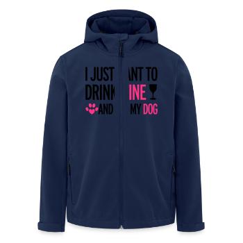 Wine - Men’s Recycled Softshell Jacket by Stanley/Stella - navy - Front - AI Model Male 185 light (185cm)