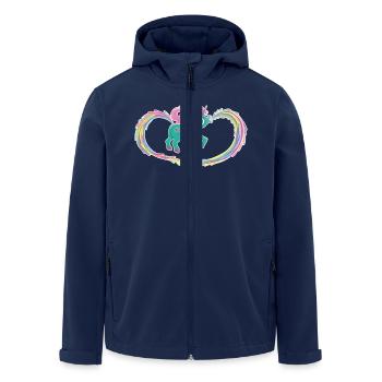 Einhorn Kotze Kacke Regenbogen - Recycelte Männer Softshell-Jacke von Stanley/Stella - Navy - Vorne - AI Model Male 185 light (185cm)