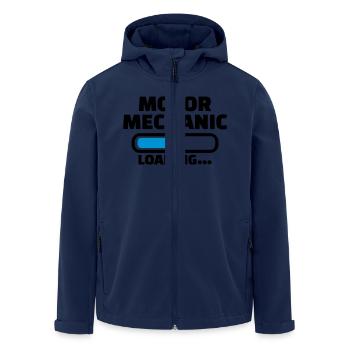 Motor mechanic - Men’s Recycled Softshell Jacket by Stanley/Stella - navy - Front - AI Model Male 185 light (185cm)